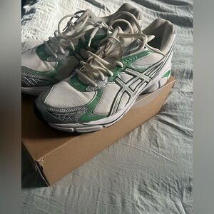 Asics Green and White Athletic Shoes